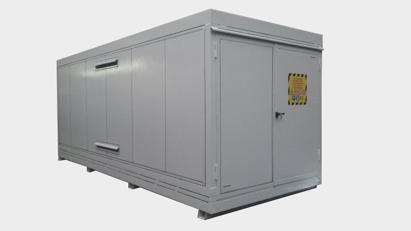 Insulated Container REI/EI 120: fire protection doors and Atex illumination