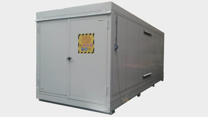 Box coibentato REI/EI 120 con portoni antipanico e illuminazione Atex